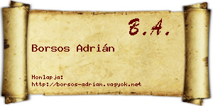 Borsos Adrián névjegykártya